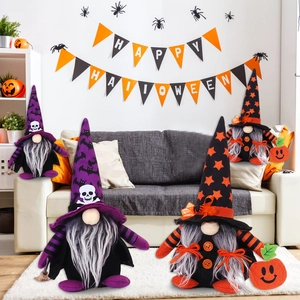 Halloween Gnome Plush Decoration Faceless Doll Bat Skeleton Star Ornament Spooky Holiday Desktop Decor Festive Gift For Home Party