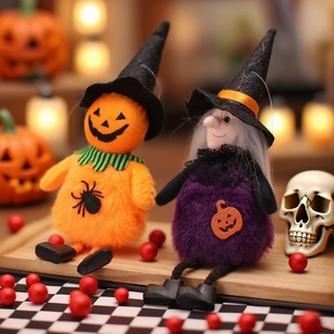 Set di peluche di Halloween con streghe per decorazioni festose in casa e vetrine
