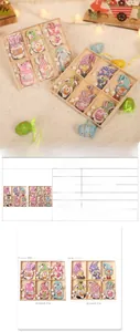 Detailed dimension guide for Easter wooden gnome ornaments set with six-grid tray
