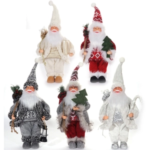 Standing Christmas gnome figures with LED lanterns and gift bags in assorted styles