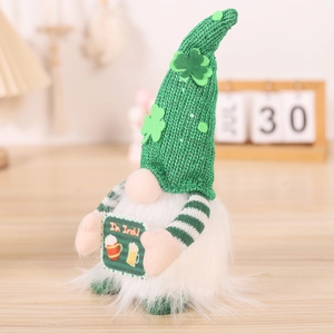 Lighted St. Patrick's Day gnome with clover hat and I'm Irish sign on wood table