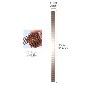 Clôture miniature flexible marron de 90 cm pour bricolage paysager et décoration