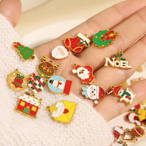 Weihnachtsanhänger Set mit Nikolaus und Rentier für DIY Schmuckherstellung