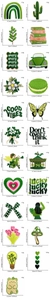 Detailed size and weight specs for various nature embroidery patches in a grid layout