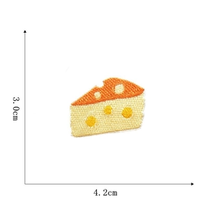 Cartoon cheese block embroidered patch iron-on accessory for clothing 3.0x4.2cm