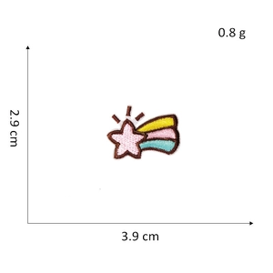 Cute embroidered shooting star patch for DIY clothing decoration with rainbow tail