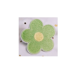 Light green and yellow embroidered flower patch for DIY clothing accessories and decor