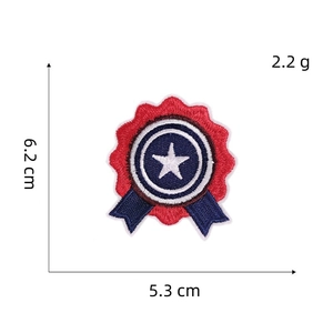 Detailed embroidery patch for US Independence Day with size 6.2x5.3cm and 2.2g weight