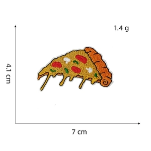 Detailed pizza embroidered patch for DIY clothing 7x4.1cm creative iron on appliques