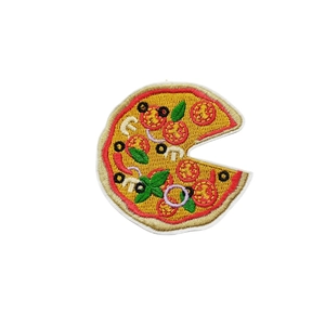 Creative pizza slice embroidery patch for DIY clothing repair and children craft decor