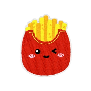 Cute cartoon fries embroidery patch for clothing and bags DIY iron-on decoration