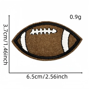 Écusson thermocollant rugby marron de 6,5 cm pour la décoration de vêtements de sport
