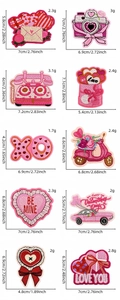 Dimensioni e peso dettagliati per il set di toppe ricamate a cuore rosa di San Valentino