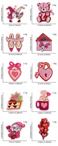 Specifiche dettagliate sulle dimensioni per toppe ricamate di San Valentino in vari design