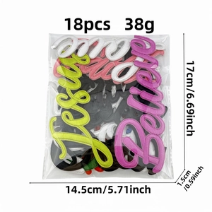 18pcs colorful cartoon letter embroidery patches set for clothing accessories with heat melt glue