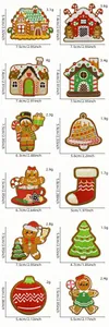 Size chart showing dimensions for 12 cartoon Christmas embroidery iron-on patches