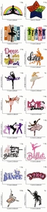 Detailed view of 18 ballet girl embroidery patches with specific sizes and weights