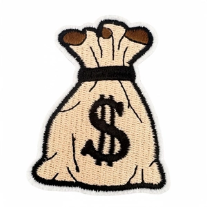 Creative money bag embroidery patch with dollar sign for clothing decoration