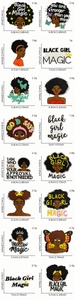 Détails de plusieurs écussons brodés Black Girl Magic avec dimensions précises en cm