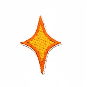 Exquisite yellow star embroidered patch with white border for clothing and bags