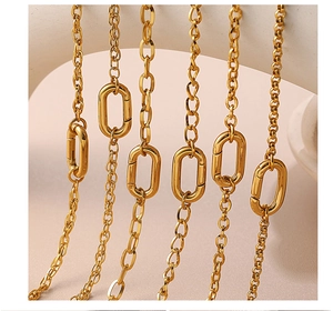 Detailed comparison of six gold-plated stainless steel chain necklace and bracelet styles