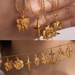 Pendentifs dorés en acier inoxydable en forme d'étoile et d'animal pour bijoux DIY