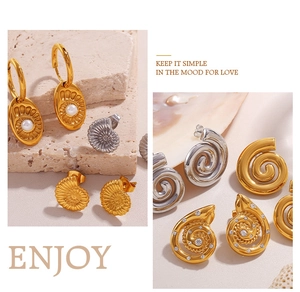 Detail of 18K gold and silver screw-thread earrings with pearls and crystals
