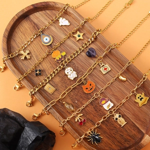 Halloween DIY spook hanger armbanden set in 18K goud verguld roestvrij staal
