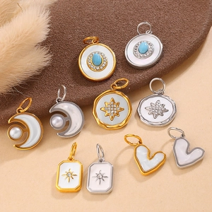 Luxus DIY-Anhänger Set mit Perlmutt, Perlen und Türkis für Halsketten und Armbänder
