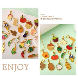 Pendentifs colorés en émail en forme de légumes pour la création de bijoux DIY