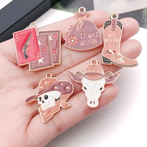 DIY Western Cowboy Alloy Charms Set with Skull and Wild Western motifs for jewelry making