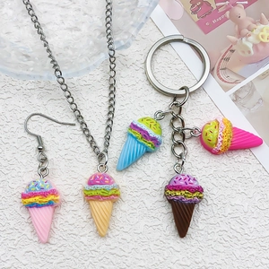 Ensemble de pendentifs en résine cornet de glace pour bijoux DIY et accessoires clés