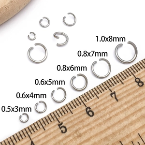 Stainless steel open jump rings in various sizes for DIY jewelry necklace making