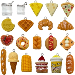 18-delige set 3D-hars voedselhangers met realistische mini-snacks voor doe-het-zelf sieraden