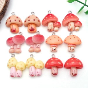 Cartoon Pilz Harz Anhänger Für DIY Schmuckherstellung Halskette Schlüsselanhänger Armband Mehrfarbig Waldstil Schmuckzubehör