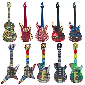 Acryl Gitarre Anhänger Rock Punk Musik Stil DIY Schmuck Charms Für Schlüsselanhänger Ohrringe Halsketten Zubehör Damen Herren