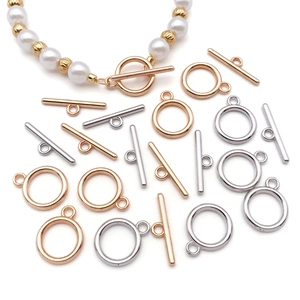 Miniature gold and silver OT toggle clasps set for DIY jewelry making and bracelet repairs