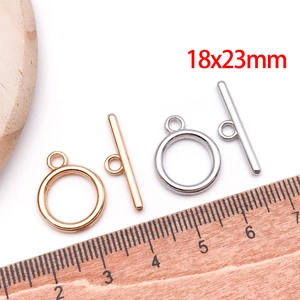 Minimalist OT toggle clasp set in gold and silver finish, 18x23mm jewelry connectors