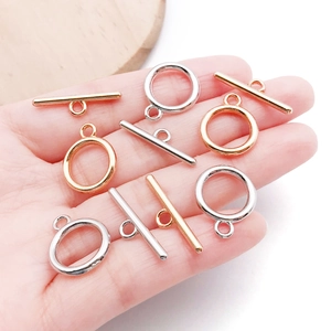 Minimalist gold and silver OT toggle clasp set for DIY jewelry making and connection