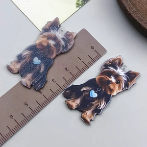 Acrylic Yorkshire Terrier double-sided pendant charm for DIY jewelry and keychains