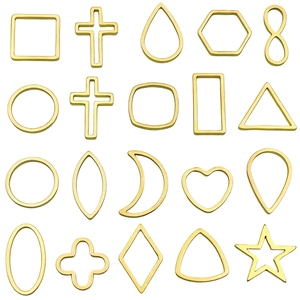 Pendenti Geometrici Cavi in Acciaio Inossidabile Oro Argento Placcati Sottovuoto Stella Luna Cuore Charms per Creazione Gioielli Collane