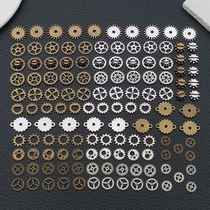 Vintage Zinc Alloy Mechanical Hollow Gears Charms For Steampunk Jewelry Making Retro Antique Bronze Silver Gold Gear Pendants