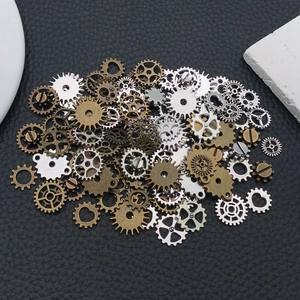 Assorted steampunk gears in bronze, silver and gold finish for DIY craft projects