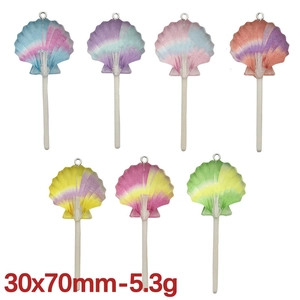 Pendentifs sucette coquillage colorés avec dégradés arc-en-ciel pour bijoux DIY et porte-clés