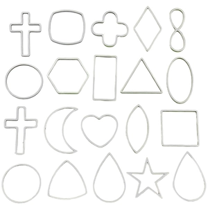 Set of 20 assorted stainless steel geometric frame pendants for DIY resin jewelry making