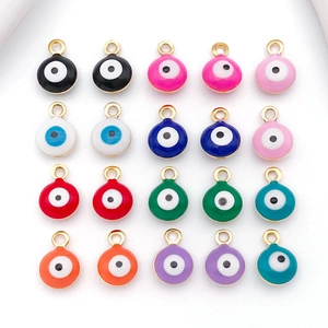Stainless Steel Evil Eye Pendants For DIY Jewelry Making Gold Plated Enamel Round Heart Star Charms For Necklace Bracelet
