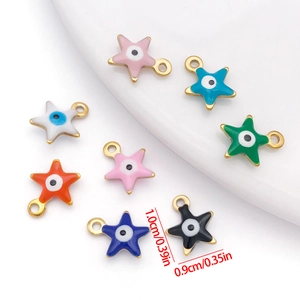 Pentagramm-Teufelsauge-Anhänger in 8 Farben für Edelstahl-DIY-Schmuckzubehör