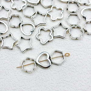 Legierung Hohl Herz Stern Sechseck Blume Zwischenperlen DIY Schmuckzubehör Komponenten Für Halskette Armband Herstellung Silber