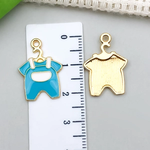 Sky blue baby bodysuit alloy pendant with golden finish for DIY earring making