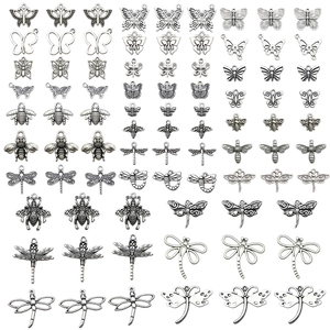 Zinc Alloy Vintage Insect Pendants For DIY Jewelry Making Butterfly Bee Dragonfly Charms Earrings Necklace Accessories Women